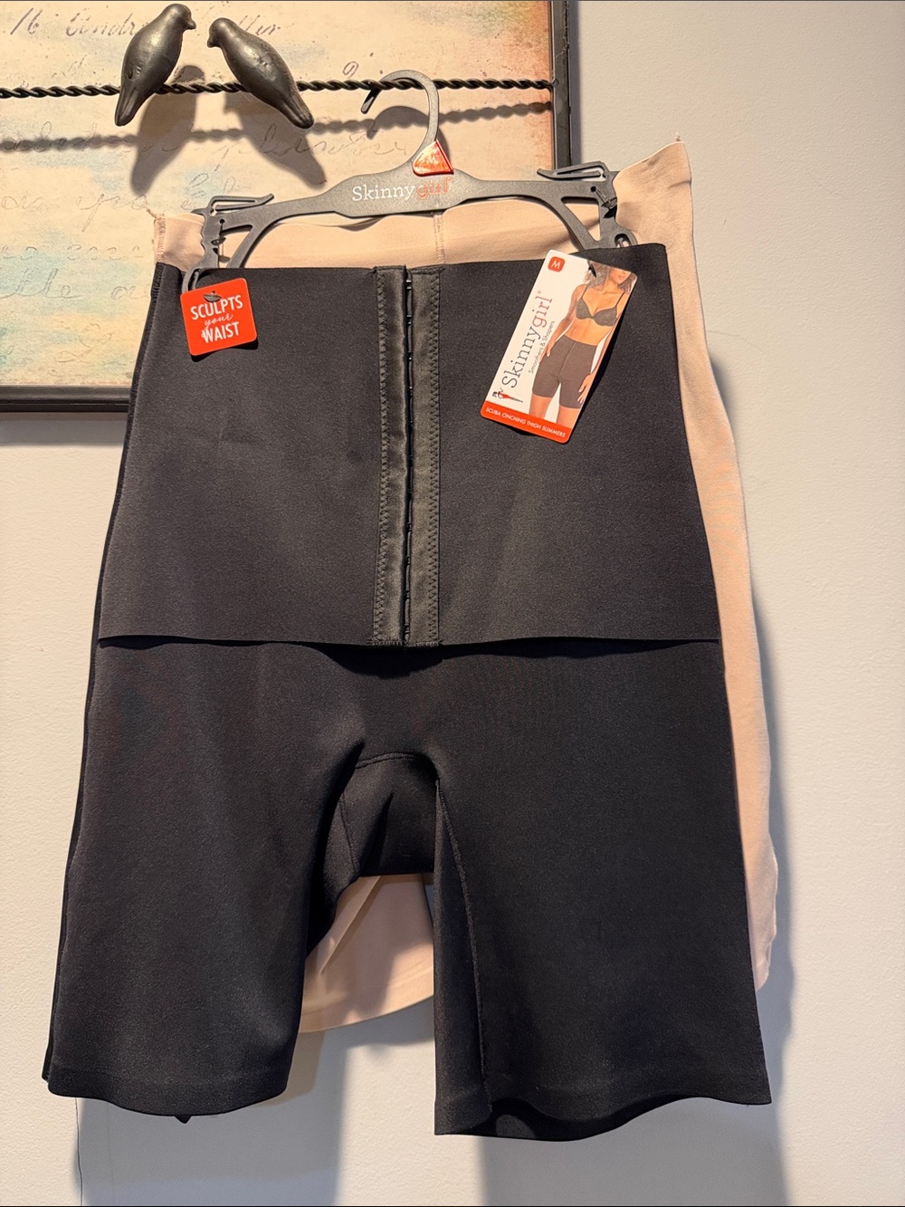 Skinnygirl Black & Cream Sculpting Shorts